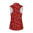 thumbnail image 6 of Yuyamidu Red Christmas Womens Golf Shirt Zip Up Collared Shirts Candy Canes Sleeveless Tennis Athletic Tank Top for Women Golf Activewear Clothes Size 2XL, 6 of 8