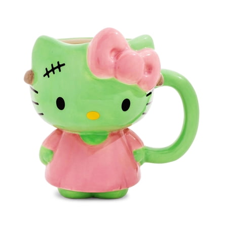 Sanrio Hello Kitty Frankenstein Pink Dress 20-Ounce Ceramic 3D Sculpted Mug