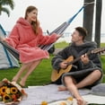thumbnail image 3 of Winthome Wearable Blanket Hoodie Oversized Big Hooded Blanket Soft Warm Sweatshirt Sherpa Fleece Blue with Pockets for Unisex L 4.6-6.2ft, 3 of 9