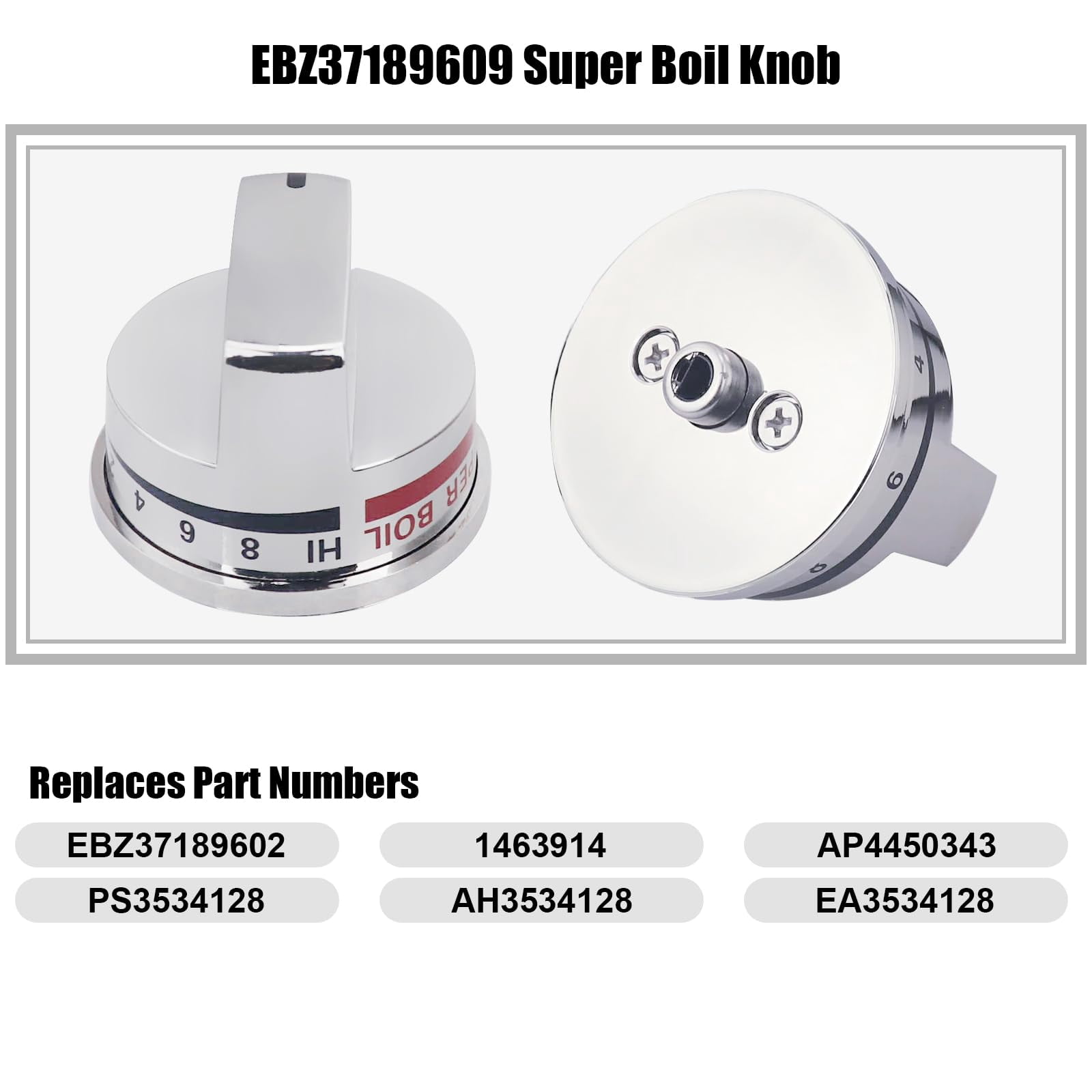 EBZ37189611(4pcs) Gas Stove Knobs and EBZ37189609(1pcs) Oven Range Knob Replacements Only Fit for L.G LRG30355ST LRG30357ST LRG30855ST Series Burner Control Knob Replace EBZ37189601,EBZ37189602
