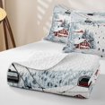 thumbnail image 4 of Erosebridal Ski Cabin Winter Twin Quilt Set for Girls Boys, Pine Mountain Snow Landscape Twin Coverlet Set, 2 Pieces, 4 of 7