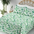 thumbnail image 3 of Ambesonne Leaves Greenery Fitted & Flat Sheet with Shams 4 Pcs Set, Art Modern Branches, Full, White Sea Green and Seafoam, 3 of 5