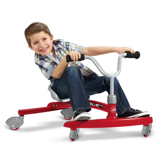 Radio Flyer, Ziggle, Caster Rideon for Kids, 360 Degree Spins, Red