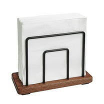Wooden Napkin Holder with Metal Wire, Farmhouse Upright Tabletop Tissue Dispenser for Tables, Dining, Kitchen, Restaurant, Picnic, Hotel, Cafe, Bar, Indoor & Outdoor