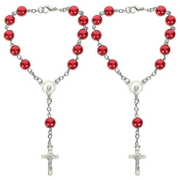 Spiritual Car Rosary For Rearview Mirror, Cross Beads As Elegant Hanging Accessory