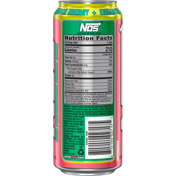 Nos Gran Prix Guava, 16 oz cans, 24 Pack