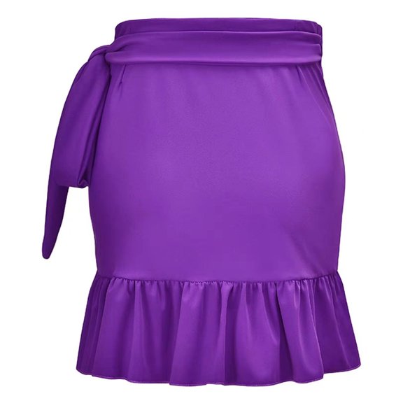 Vedolay Mini Skirts For Women Women High Elastic Waist Pleated Skirt Midi Swing A-line Skirts,Purple M