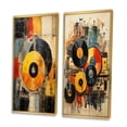 thumbnail image 3 of Designart "Retro Vibes in Colorful Vinyl I" Vinyl Records Framed Wall Art Set Of 2 - Multi-Color Fashion Gallery Wall Frame Set For Home Decor, 3 of 6