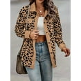 thumbnail image 2 of Leopard Print Shacket Jacket, Casual Button Front Turn Down Collar Long Sleeve Outerwear, Women's Clothing, 2 of 15