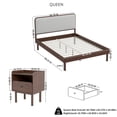 thumbnail image 2 of Roundhill Furniture Wyller 2-Piece Bedroom Set, Platform Bed with Nightstand, Natural Walnut, Queen, 2 of 15
