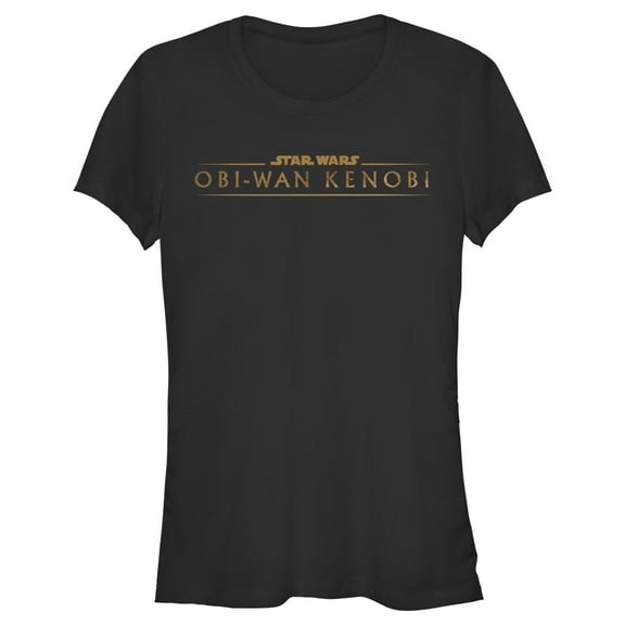 Junior's Star Wars: Obi-Wan Kenobi Original Series Logo Gold Graphic Tee Black 2X Large