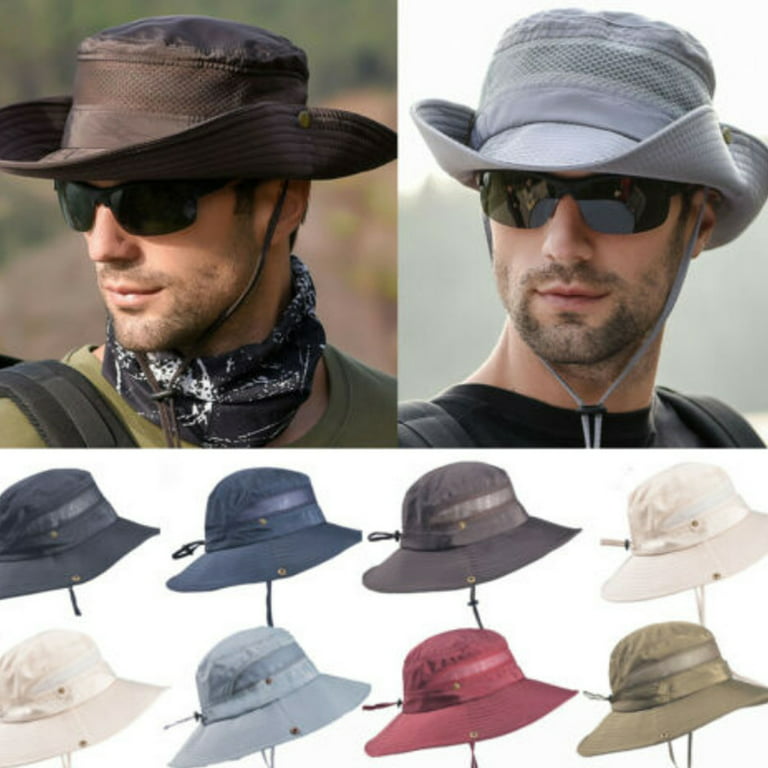 Mens Womens Sun Hat Bucket Fishing Hiking Cap Wide Brim UV