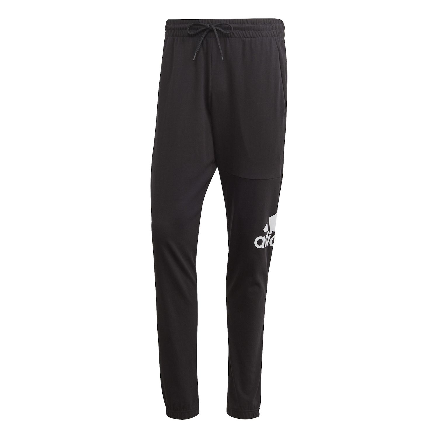 Men's adidas Essentials Badge of Sport Jersey Tapered Pants Color: Black Size: L