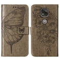 thumbnail image 2 of Moto G Play (2021) Case, Dteck Embossed Butterfly PU Leather Credit Card Slots Wallet Case with Hand Strap for Motorola Moto G Play 2021, Gray, 2 of 7