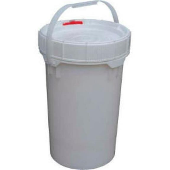 Vestil Manufacturing 987414 6.5 gal Screw-Top Plastic Pail & Lid PAIL-SCR-65-W - White