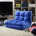 thumbnail image 2 of Loungie Floor Chairs Blue Microsuede Foam Filling Steel Tube Frame, 2 of 7