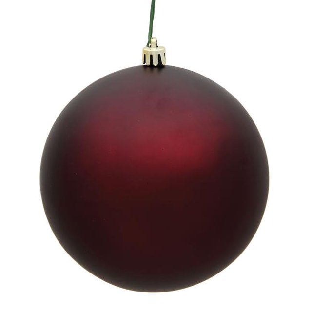 Burgundy Matte UV Shatterproof Ball Ornament, 4.75 in.