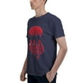 thumbnail image 4 of Stranger Things Group Shot Bike Ride Upside Down Silhouette Men's Basic Short Sleeve T-Shirt Navy Blue Medium, 4 of 5