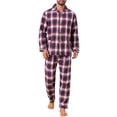 thumbnail image 1 of INSPIRAR CHIC Conjunto de Pijamas de Dos Piezas de Manga Larga con Botones Casual a Cuadros en Rojo y Azul para Hombre, 1 of 5