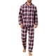 thumbnail image 1 of INSPIRAR CHIC Conjunto de Pijamas de Dos Piezas de Manga Larga con Botones Casual a Cuadros en Rojo y Azul para Hombre, 1 of 5