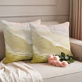 thumbnail image 2 of Yellow Coastal Wave Outdoor Waterproof Pillow Covers, Summer Modern Ocean Beach Decorative Square Throw Pillowcase Sofa Cushion Sham for Patio/Couch/Chair, 26"x26" 2 Pack, 2 of 8