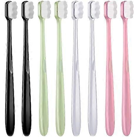 8 Pieces Micro Nano Soft Toothbrush Extra Soft Bristles Manual Soft Toothbrush with 20,000 Bristles for Oral Gum Recession Teeth Adults Children Child