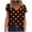 Orange, variant on Women's Fashion Casual Loose Blouse, Polka Dot Print V-Neck Short Sleeve T-Shirt, Stylish Printed Tee for Women, Comfortable V-Neck Casual Top, Trendy Summer Blouse for Daily Wear