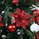 thumbnail image 3 of 12 flores artificiales de Navidad con purpurina de 16 cm, color azul, para árbol de Navidad, para decorar bodas y el hogar (rojo), 3 of 7