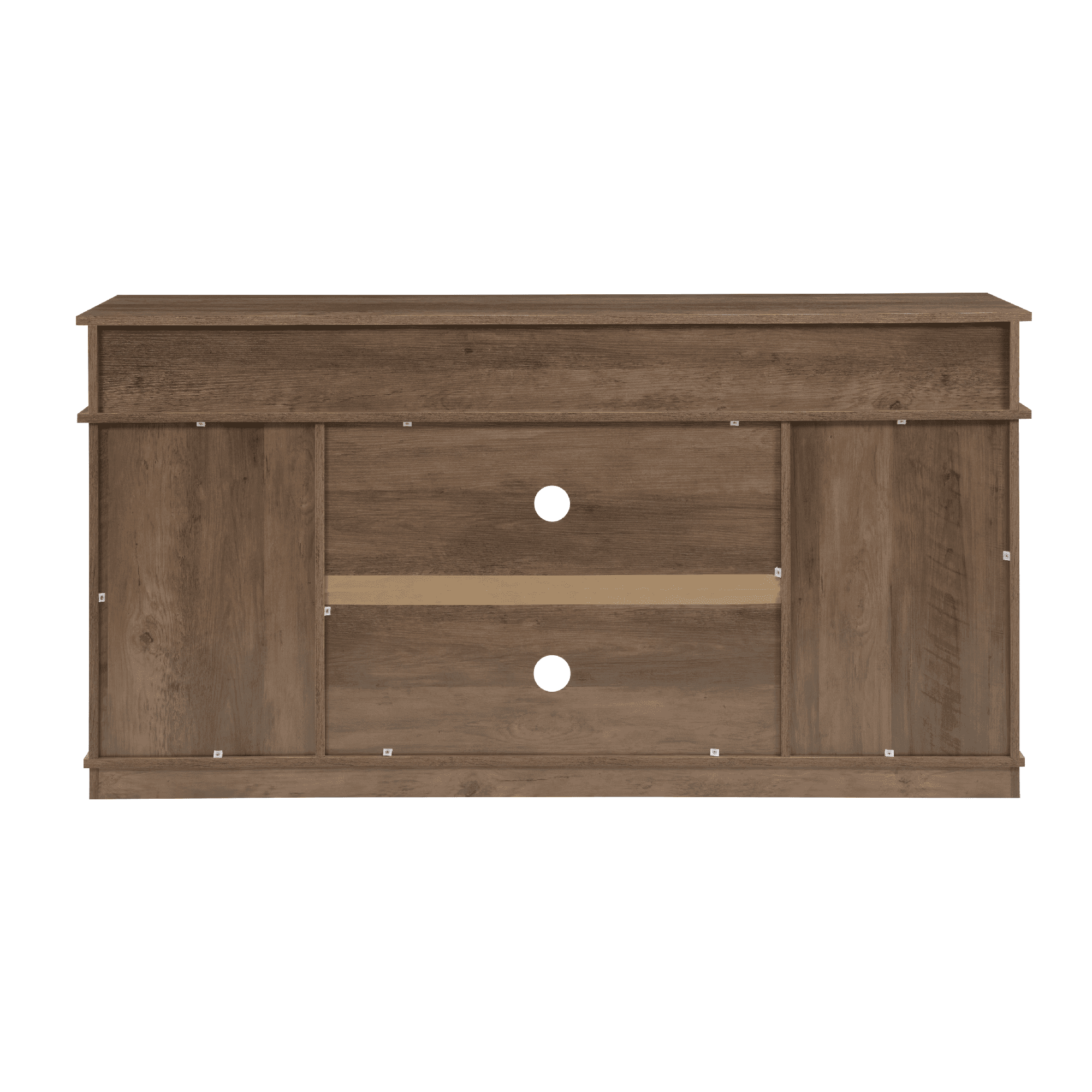 Aukfa Farmhouse Sliding Barn Door TV Stand for TVs Up to 65",Storage Cabinet Table,Brown