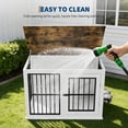 thumbnail image 5 of Sturdy Wooden Dog Crate Furniture – 40 Inch Indoor Kennel Cage with Removable Bowls, Adjustable Feet, Decorative Side Table – Ideal for Medium/Large Dogs – Color: White + Vintage (For Kangjie only), 5 of 9