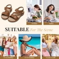thumbnail image 6 of Littleplum Women's Arch Support Wide Sandals Adjustable Straps Lightweight Walking Summer Shoes for Women,Brown,Size 5.5, 6 of 11
