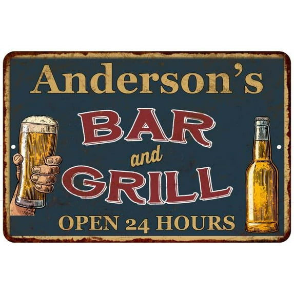 Anderson's Green Bar and Grill Sign 16 x 24 Matte Finish Metal 116240044953