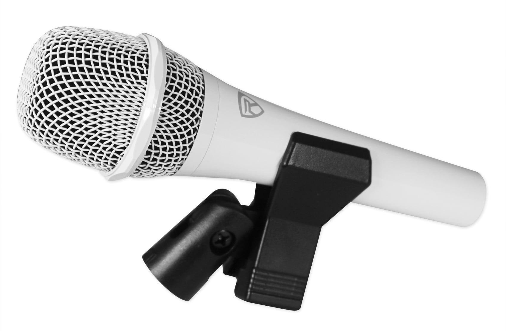 Rockville White Metal Wired Microphones Mic+Travel Case For Church Sound Systems