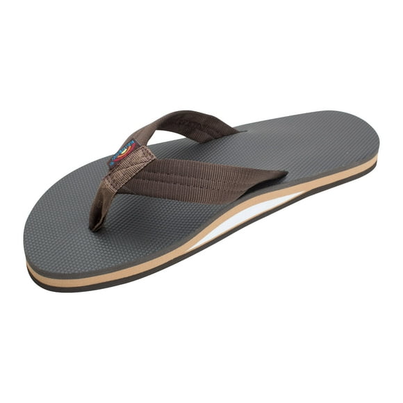 Rainbow Sandals Men's Brown Single Layer Soft Top 1" EVA Rubber Filled Nylon Strap