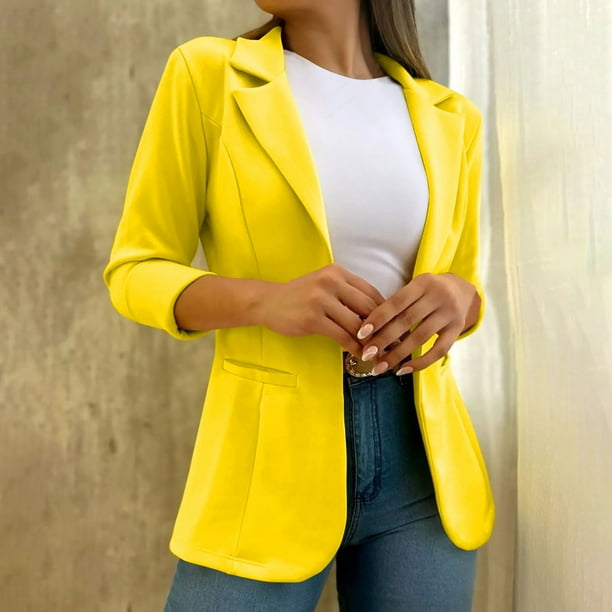 ICHUANYI Liquidación Moda Mujer Turn Down Collar Manga larga Casual Abrigo Cardigan Blusa ICHUANYI WER202308174323