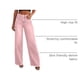thumbnail image 4 of Pantalones PRETTYGARDEN de Pierna Ancha, Tiro Alto, Borde Deshilachado, Rosa, 4 of 5