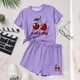thumbnail image 4 of Vestido de Verano con Mangas Niños Verano Ocio Cuello Redondo Mangas Cortas Y Pantalones Cortos Dos Piezas para Niños Lindo Conjunto de Verano, 4 of 6