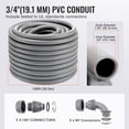 thumbnail image 4 of VEVOR 3/4-Inch Flexible Electrical Conduit, 100 ft, PVC Liquid-Tight Conduit Non-Metallic with 5 Straight and 5 90-Degree Conduit Connector Fittings.., 4 of 9