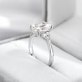 thumbnail image 3 of Blue Jewelry 14K White Gold Plated Rings - 1.9 Ct Emerald Cut Moissanite Rings - Three-Stone Engagement Wedding Rings - Engagement Wedding Diamond Rings On Clearance - Christmas Gifts for Her, 3 of 8