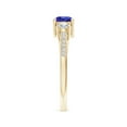 thumbnail image 3 of ANGARA Natural Prong Set Tanzanite and Diamond Three Stone Engagement Ring in 14K Yellow Gold for Women (Size-5mm) | December Birthstone, Anniversary, Jewelry Gift for Women | Natural Tanzanite Ring, 3 of 10
