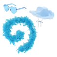 thumbnail image 4 of Charmgo Trucker Hat Clearance, Women's Western Cowboy Hat Feather Scarf Eyeglasses 3 Piece Set Bucket Hat Baseball Cap, Sun Hats for Women Blue, 4 of 4