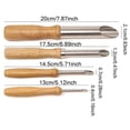 thumbnail image 4 of Paquete de 4 cortadores circulares de arcilla de acero inoxidable, herramientas de arcilla con mango de madera para perforación y escultura, herramientas y suministros de cerámica, 4 of 5