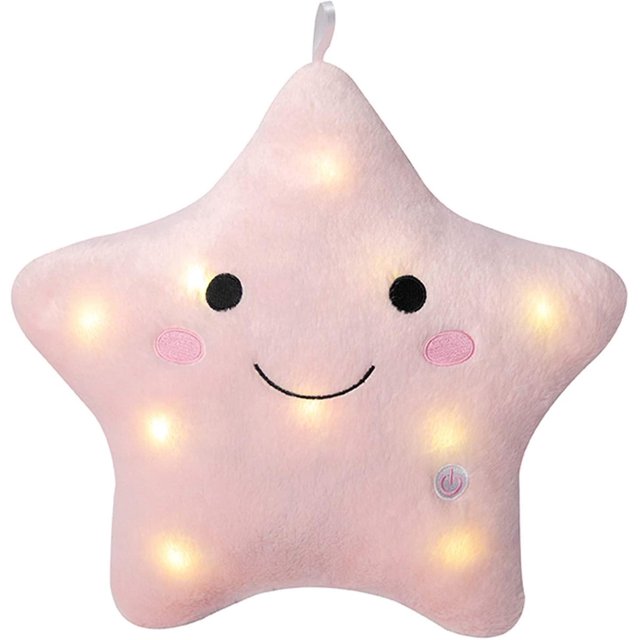 Twinkle Star Color Night Light Almohadas de felpa que iluminan los juguetes de peluche nocturnos perfectos para cumpleaños (amarillo)