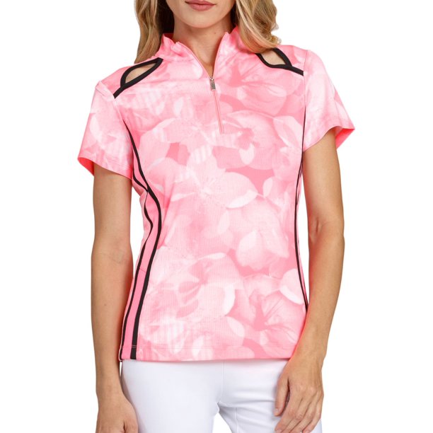 Download Tail Women's Short Sleeve Floral Mock Neck Golf Polo ...