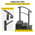 thumbnail image 5 of VEVOR 3-Step Wrought Iron Handrail (Black), 5 of 12