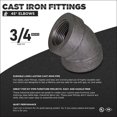 thumbnail image 3 of Supply Giant 3/4" 45 Degree Black Pipe Fitting Street Elbow Cast Iron, 3 of 6