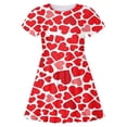thumbnail image 4 of SGMVNU Girls Dresses Casual Short Sleeve Shirt Dress with Heart Print Girls Dresses Size 10-12 A Line Swing Summer Sundresses(Size 4-5 Years,6-Red A), 4 of 4