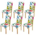 thumbnail image 1 of Funda Protectora para silla ABPHQTO Hojas de Palma Tropical Flores y Mariposas Juego de 6, 1 of 4