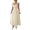 Ivory, variant on Women's Square Neck Wide Strap Midi Dress Buttoned Basic Style for Everyday Wear 95% polyester 5% elastane chic