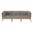 thumbnail image 2 of Modway Clearwater Teak Wood Fabric Outdoor Sofa in Gray/Graphite, 2 of 5